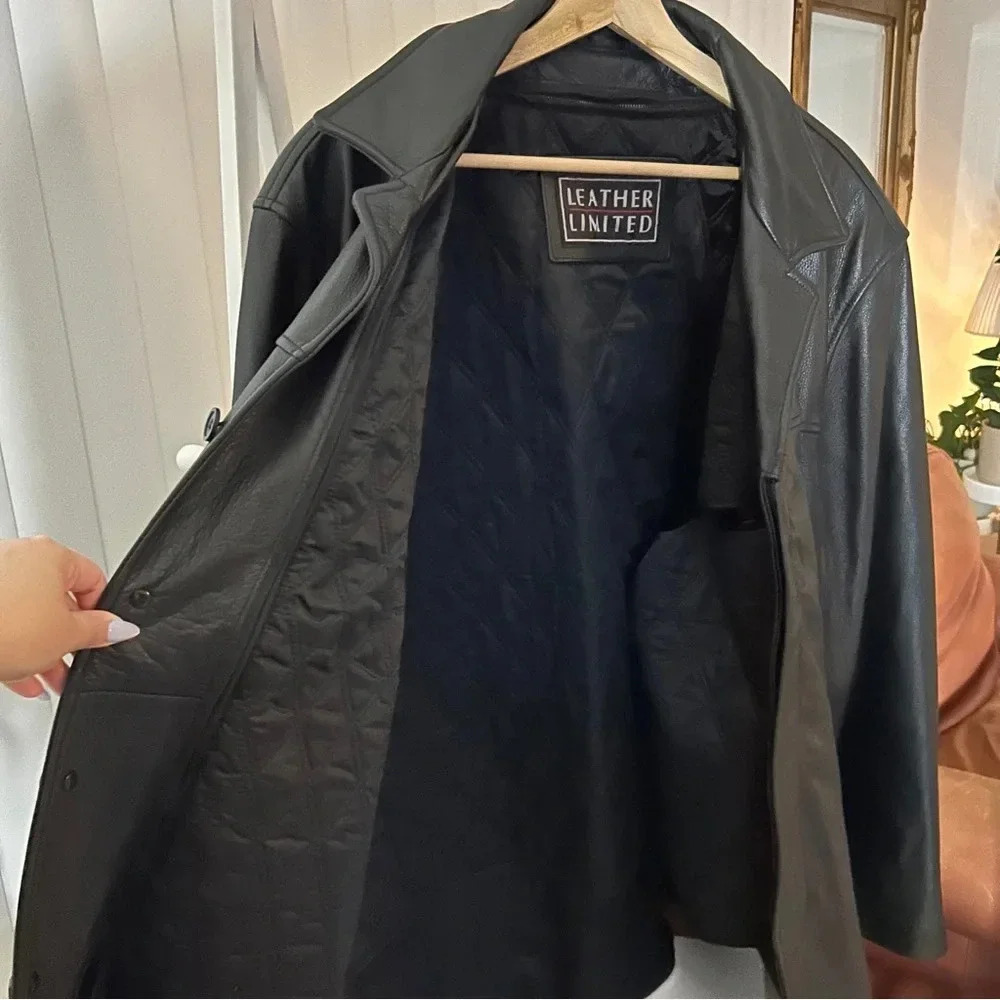 Men’s Vegan Leather Coat Size XL– Luxe and Fire - Picture 3 of 8